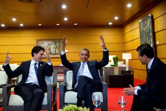 Le premier ministre Justin Trudeau, en compagnie de son homologue Barack Obama, lors du Sommet de l'APEC (no.v 2015) - Photo: Wikimédia - CC.