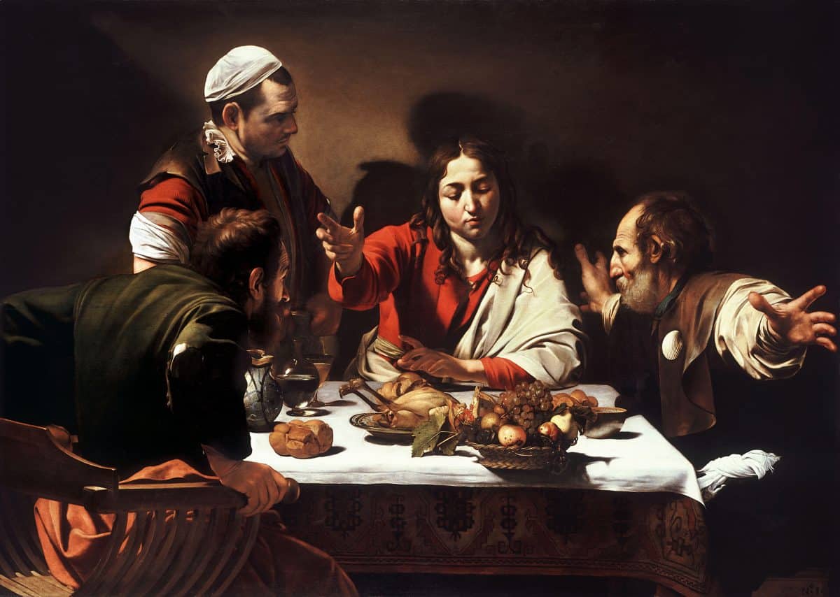 Le Souper à Emmaüs (Le Caravage, National Gallery, Londres).